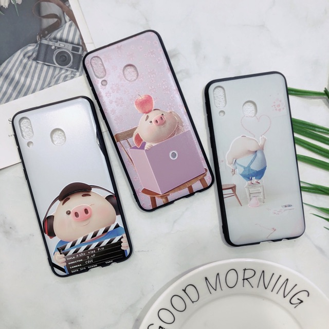 Ốp Samsung M20 Viền Nhựa Dẻo Hình Heo Dễ Thương