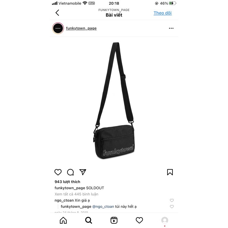 [PASS] Túi Đeo Funkytown