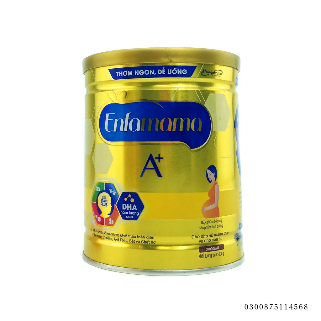 Sữa Enfamama A+ 360 Brain Plus hương vani , sôcôla 400g
