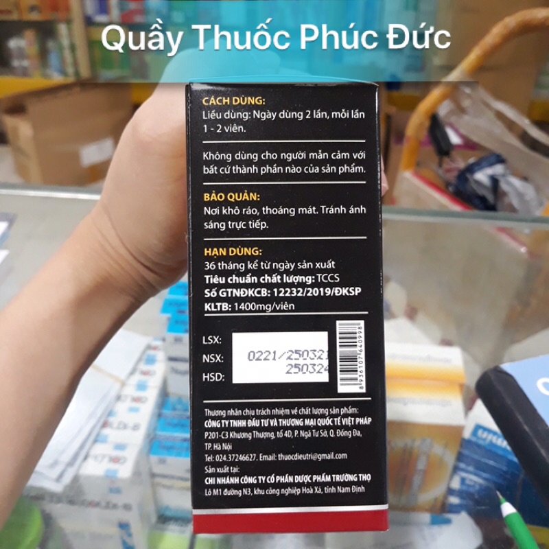 Arginine L 900 hỗ trợ giải độc gan ,mát gan ,men gan cao hộp 60 viên