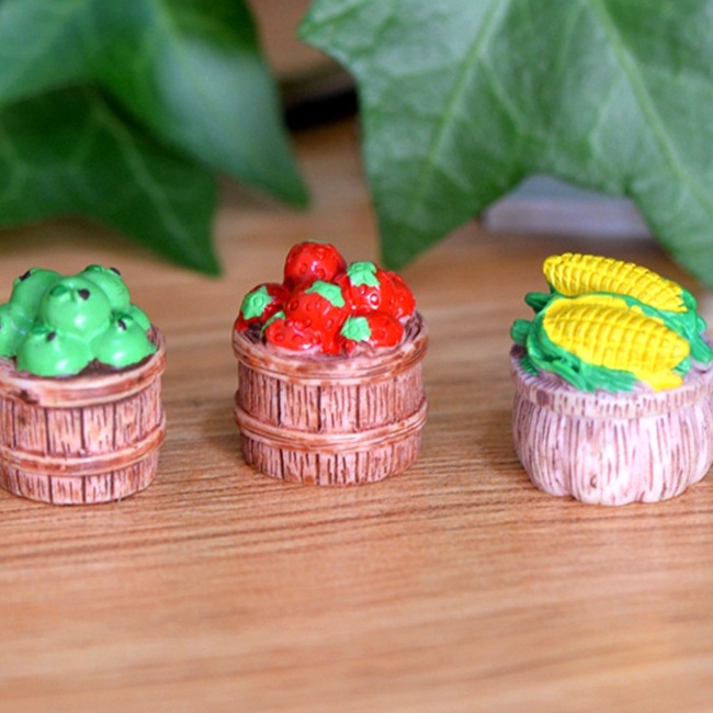 Giỏ trái cây tiểu cảnh mini trang trí bon sai, nhà mô hình, sen đá...