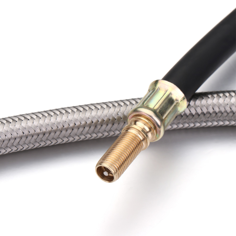 Ống bơm hơi bánh xe bằng thép không gỉ + silicone nhỏ gọn tiện lợi thích hợp cho xe scooter điện