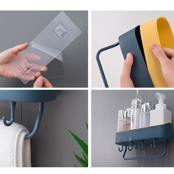 Kệ Nhà Bếp Đựng Gia Vị Kệ Nhà tắm Đựng Mỹ Phẩm Dán Tường Cao Cấp Loại Xịn H240