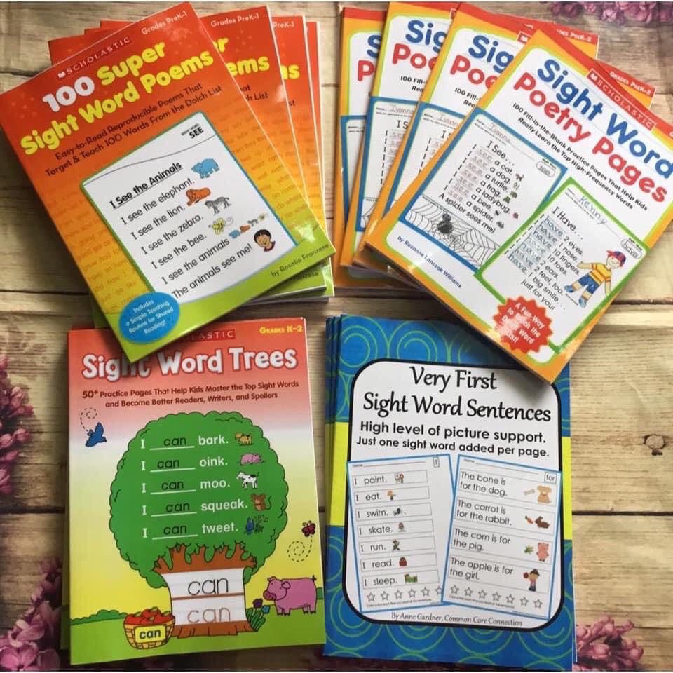 Combo 4Q Sight Word Khổ A4 Có File Nghe