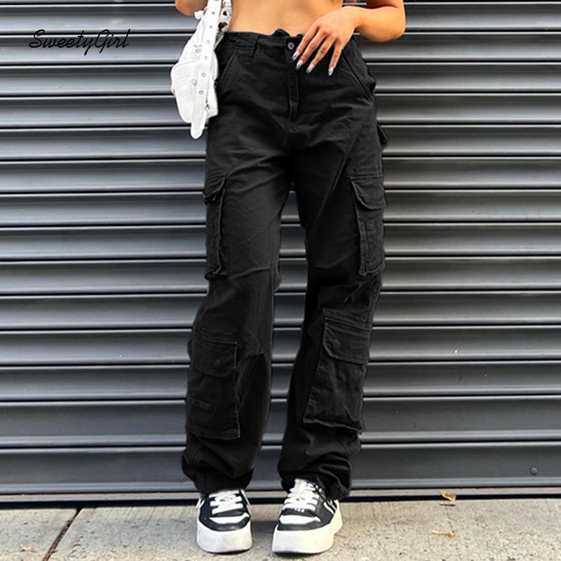 Quần Jean Lưng Cao Dáng Rộng Màu Trơn Thời Trang 2022 Cho Nữ