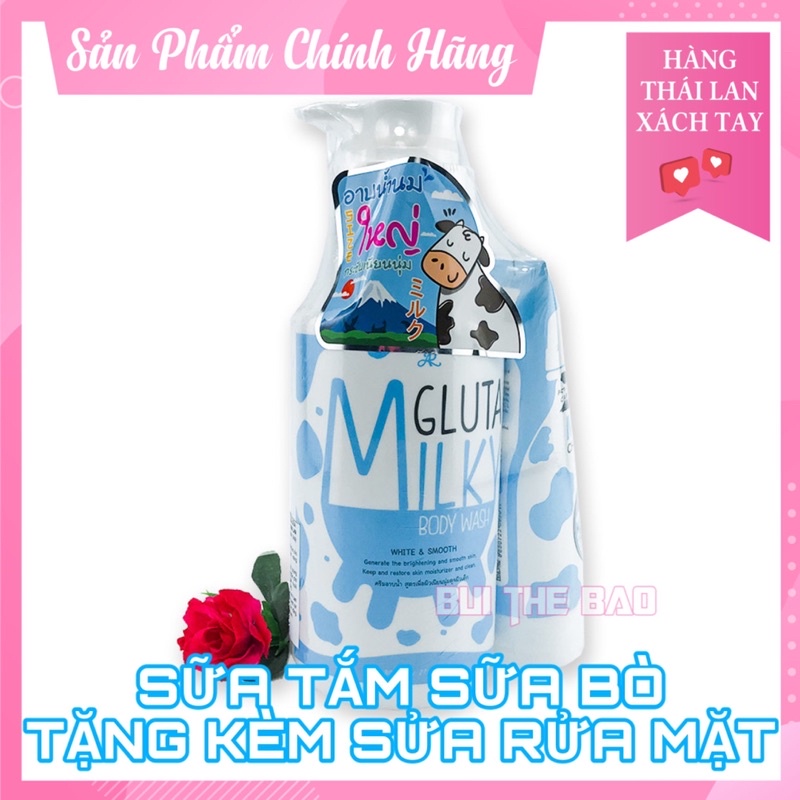 Mua 1 Tặng 1  Hàng Nội Địa  Sữa Tắm Sữa Bò 🇹🇭 Tặng Kèm 1 Sửa Rửa Mặt Sữa Bò Than Tre Hoạt Tính  Thơm Và Cực Mịn Da