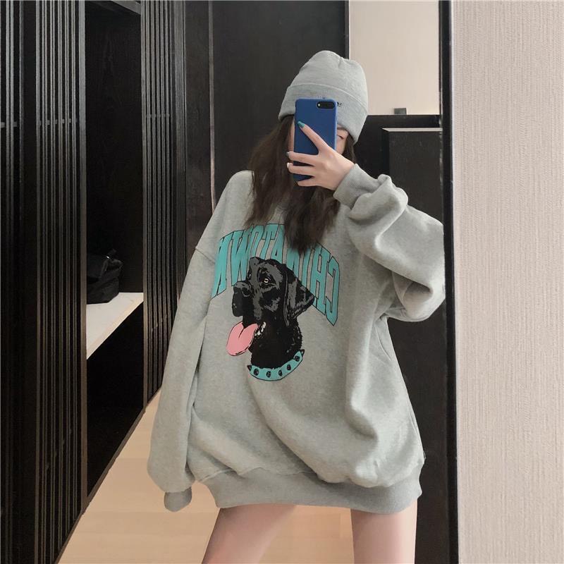 Áo Nỉ Sweater Nam Nữ, Áo Nỉ Bông Dài Tay Quảng Châu Hình Chó Unisex Form Rộng Kiểu Dáng Hàn Quốc | BigBuy360 - bigbuy360.vn