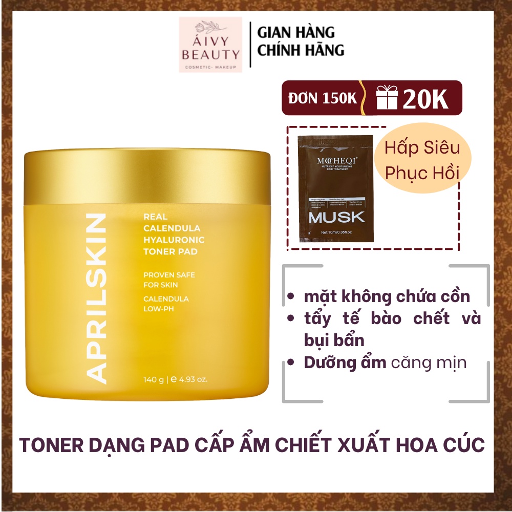 Toner Dạng Miếng Dưỡng Ẩm Aprilskin Real Calendula Peeling Pad 120g/60 miếng