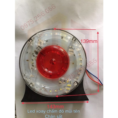 Đèn Led Xoay chấm đỏ mũi tên chân Sắt led trang trí xe đồ chơi xe tải
