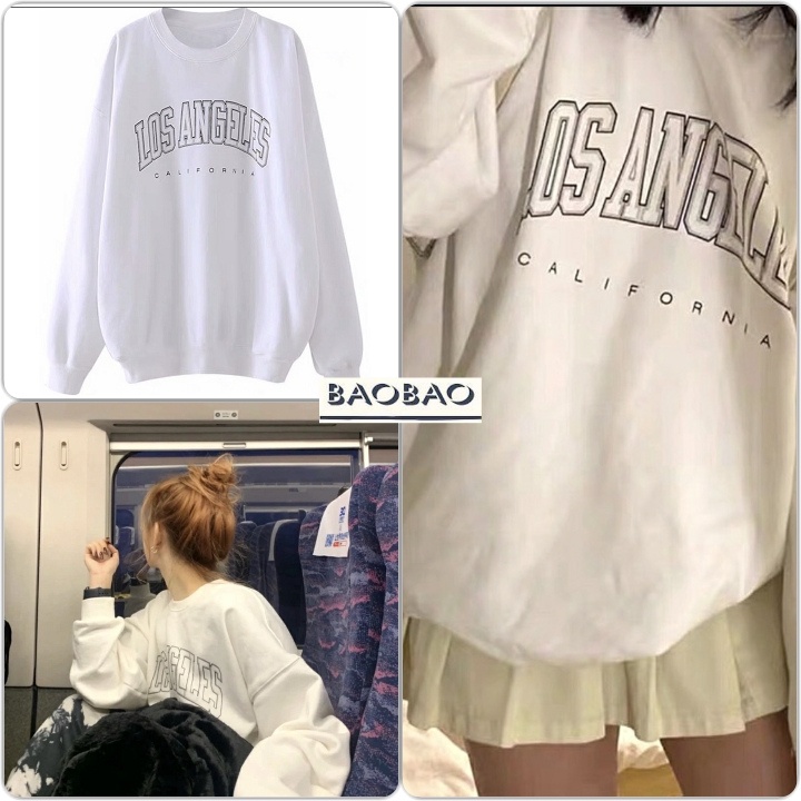 Áo Nỉ Nữ Form Rộng Los Angeles - BaoBao.Clothing [FREE SHIP] - Sweater tay dài LA phong cách cá tính, năng động