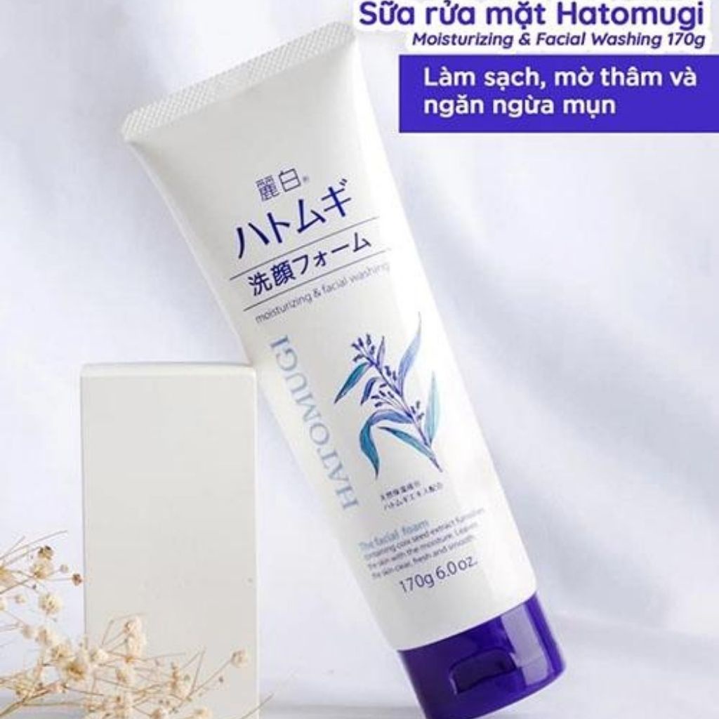 Sữa Rửa Mặt HATOMUGI 170g Dưỡng Ẩm Trắng Da Chiết Xuất Hạt Ý Dĩ Nhật.