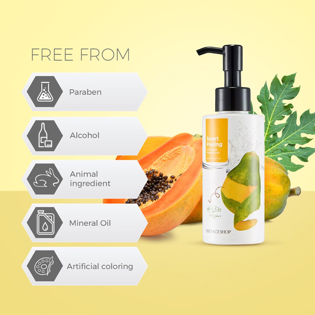 TẨY TẾ BÀO CHẾT ĐU ĐỦ SMART PEELING MILD PAPAYA THE FACE SHOP 150ML