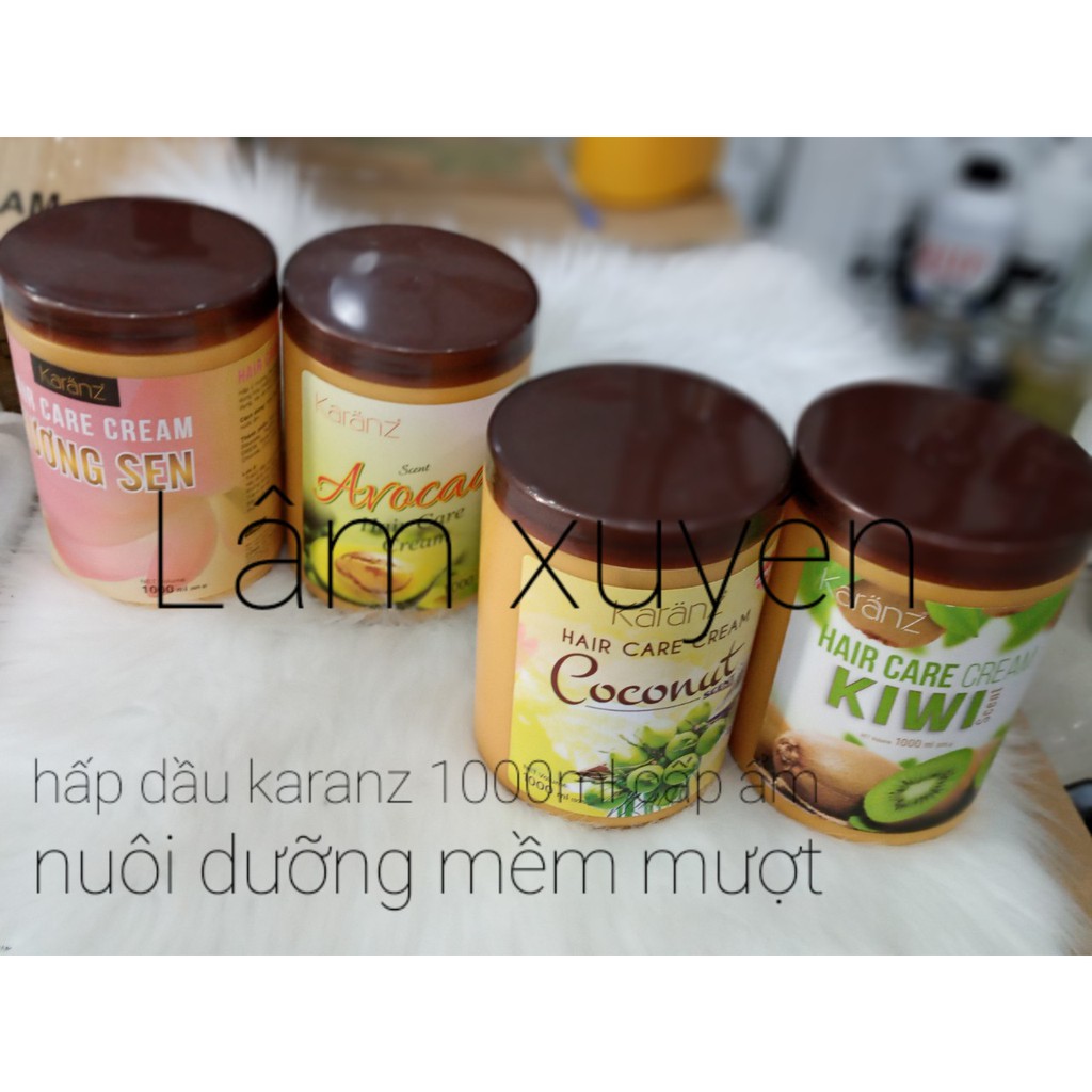 Hấp dầu kem ủ karanz dừa bơ sen kiwi collagen 1000ml 😍FREESHIP 😍 dưỡng chất Collagen ,giúp phục hồi và tái tạo tóc khỏe.