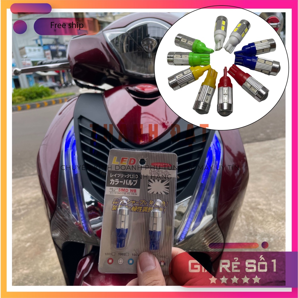 Đèn LED T10 Xi nhan Demi [FREESHIP+Giá 1CẶP]  đèn demi led SMART IC dành cho xe máy các loại