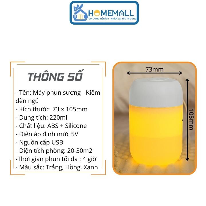 Máy xông tinh dầu kiêm đèn ngủ - Máy phun sương tạo ẩm khuếch tán tinh dầu dung tích 260ml MX9