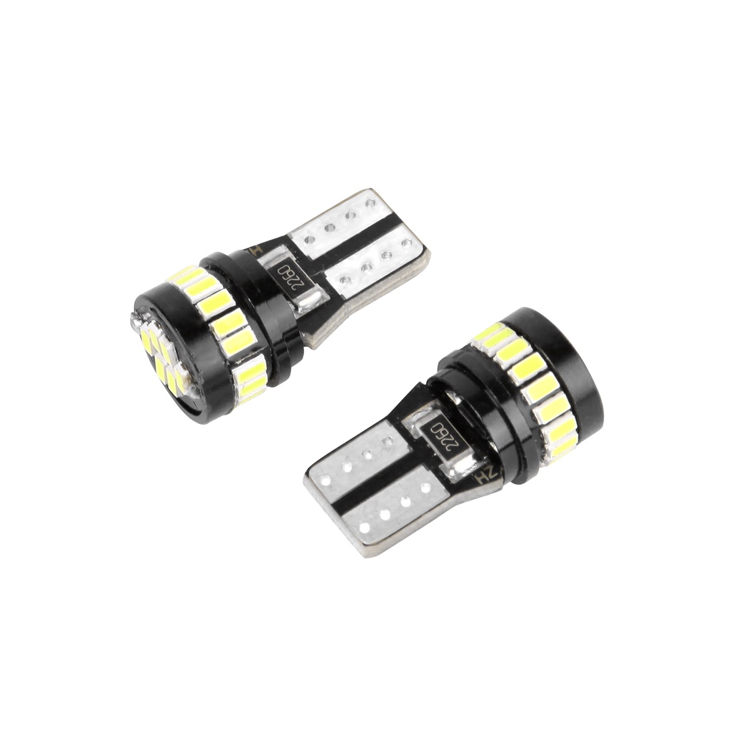 Set 2 đèn LED tín hiệu T10 18SMD 3014 Canbus 12V 6000K cho xe hơi