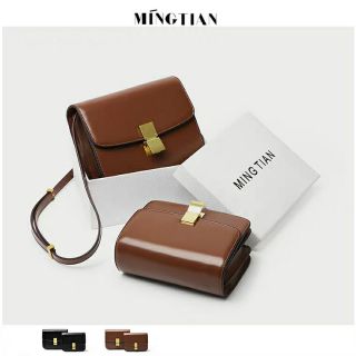 (Order) Ảnh thật Túi đeo chéo da Mingtian