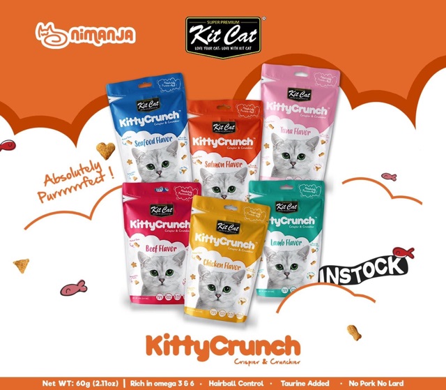 [Mã 208FMCGSALE giảm 8% đơn 500K] Bánh thưởng Kitty Crunch giòn rụm cho mèo của Kit Cat