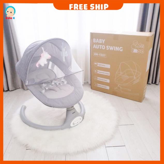 Nôi điện tự động KUB, Nôi rung cho bé có điều khiển và máy nghe nhạc, êm ái, tự nhiên cho bé giấc ngủ sâu Shop Babe K
