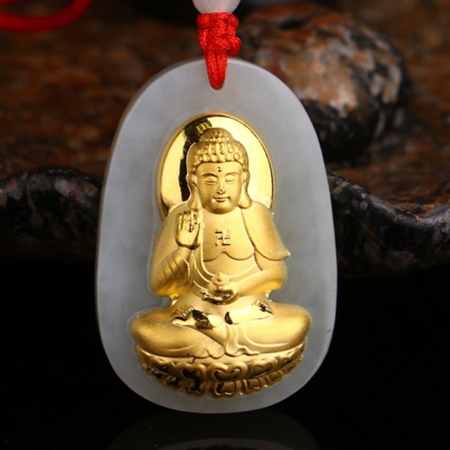 Phật Bản Mệnh Nephrit cao cấp - Tặng kèm dây đeo