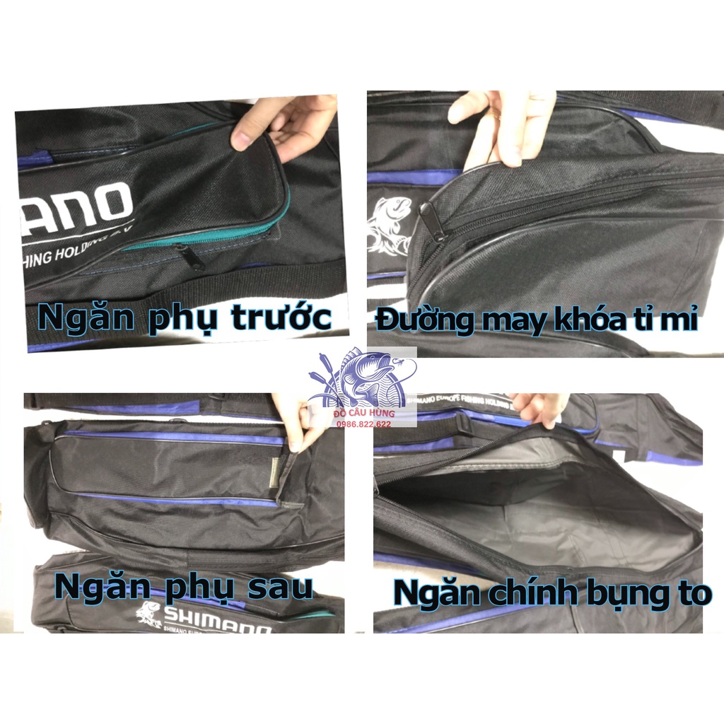 [SALE] Túi Đựng Cần Câu Shimano 1 Ngăn Chính- 2 ngăn phụ. Bao Đựng cần. Đồ Câu Hùng