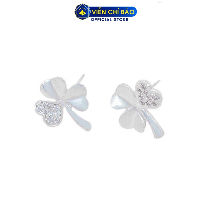 Bông tai bạc nữ cỏ ba lá may mắn chất liệu bạc 925 thời trang phụ kiện trang sức nữ Viễn Chí Bảo B400179