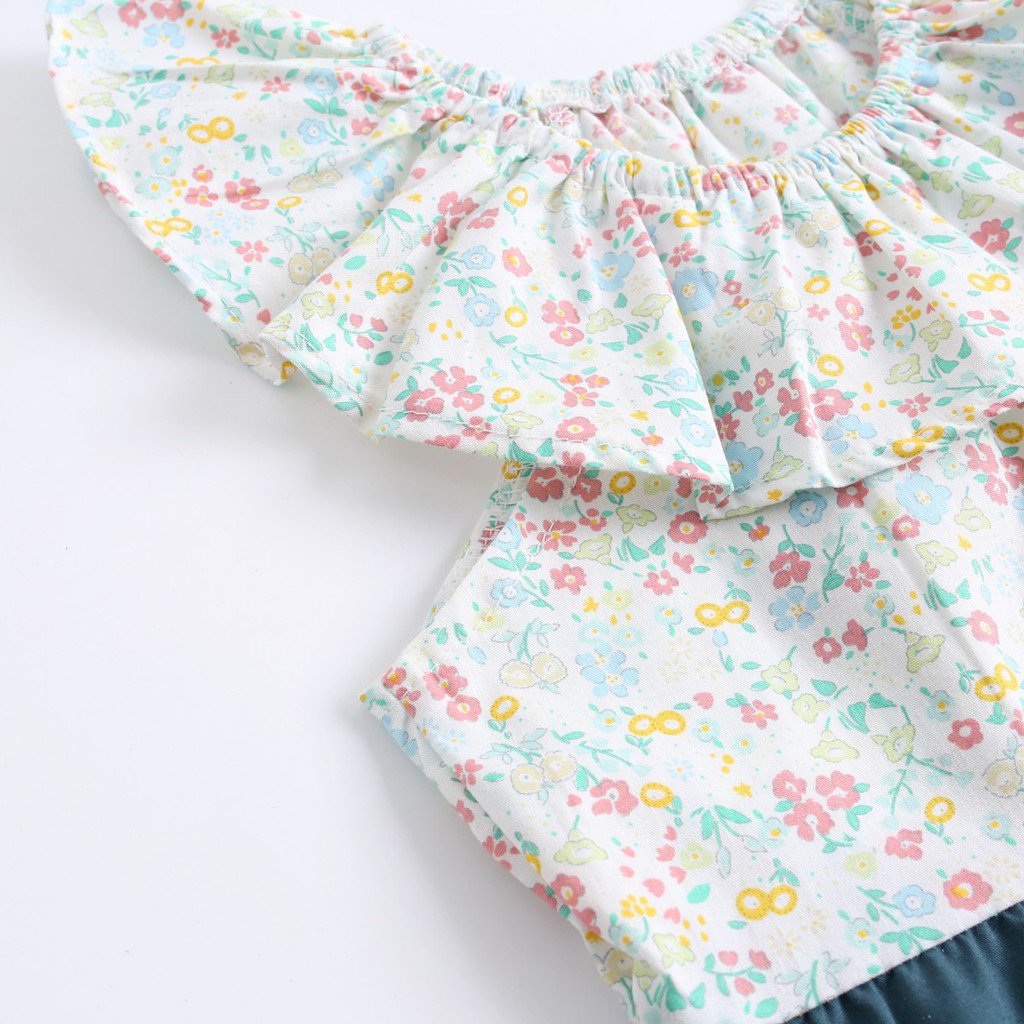 Đồ liền thân Sanlutoz in hình hoa thời trang mùa hè cho bé gái