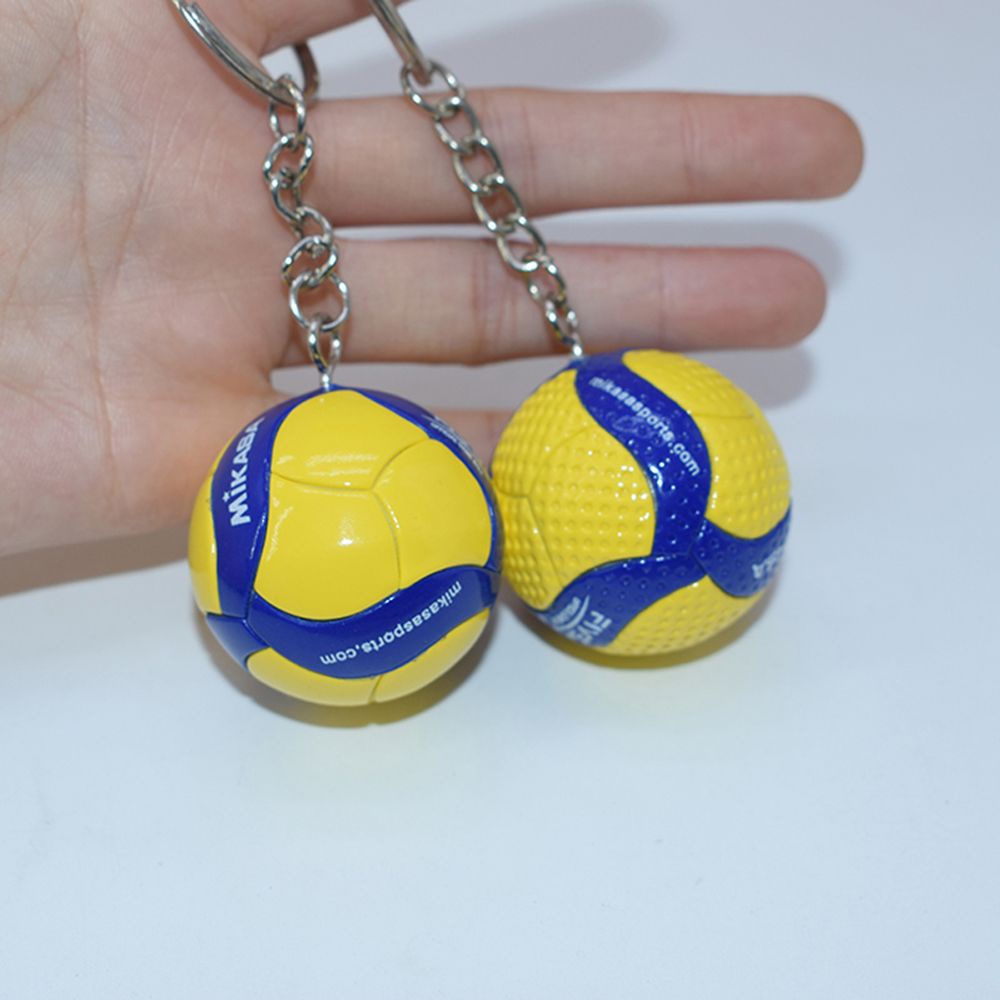 Móc chìa khóa bằng da Pvc hình quả bóng chuyền thiết kế dễ thương