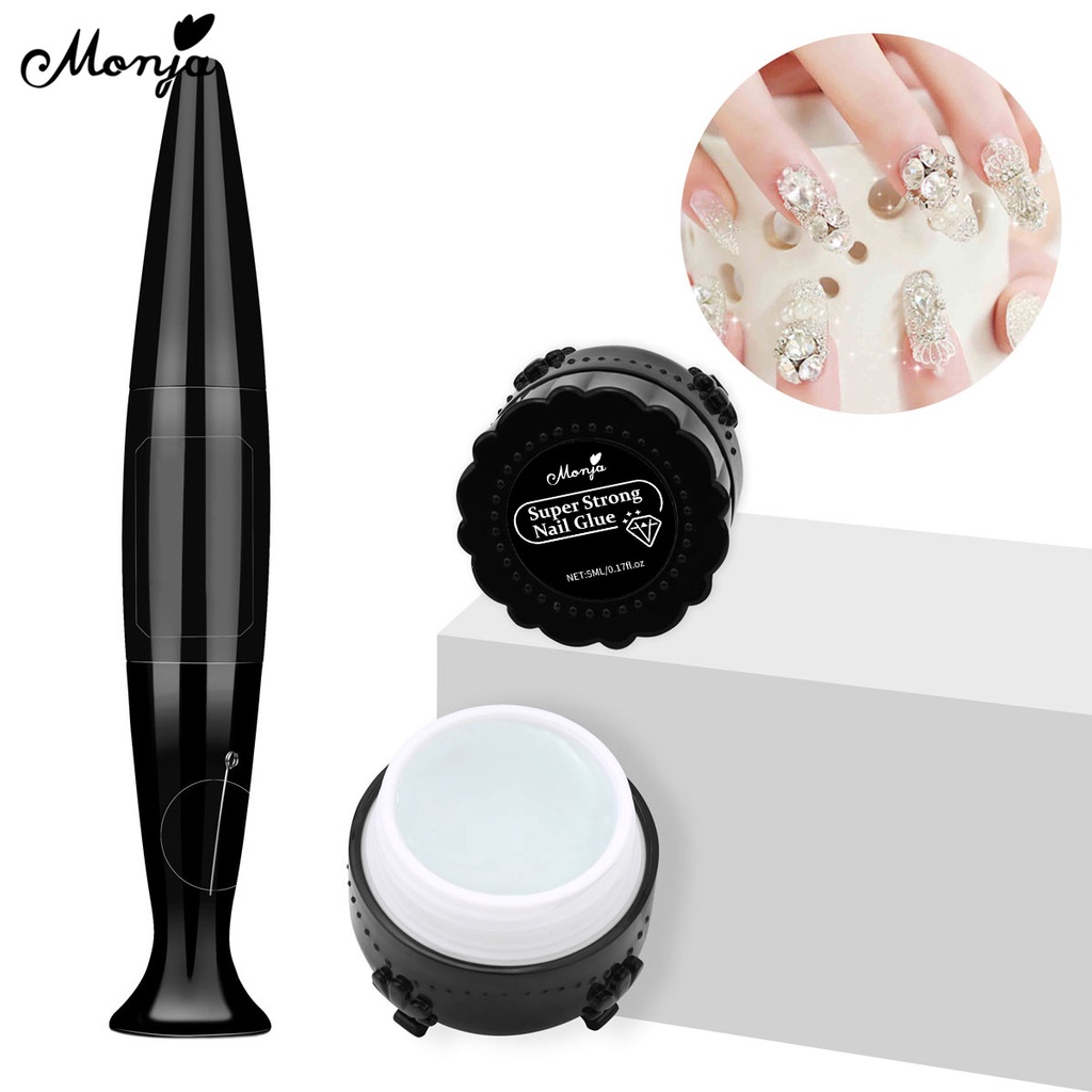 Keo dán đá trang trí móng tay MONJA trong suốt 5/ 8/ 20ml chuyên dụng