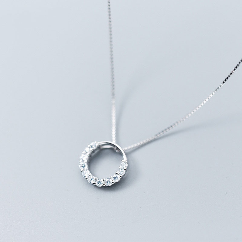 Vòng cổ Mặt Tròn Đính Đá Zircon Toàn Diện