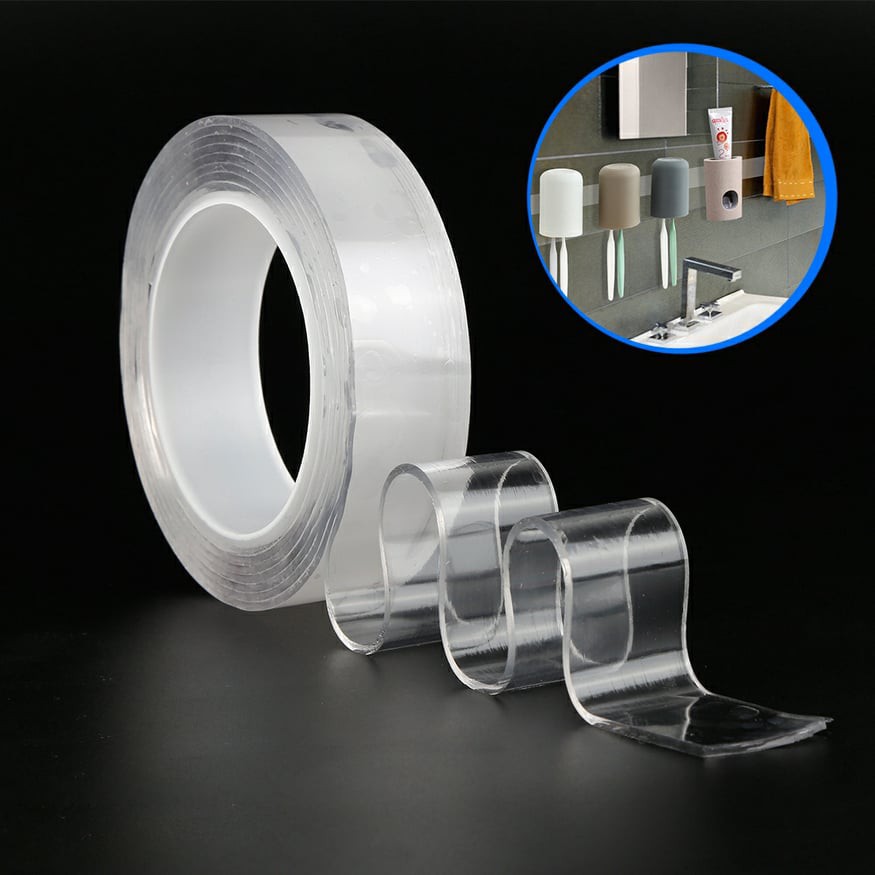 Cuộn băng keo 2 mặt acrylic trong suốt PU , băng keo dán tranh gán gương treo tường siêu dính