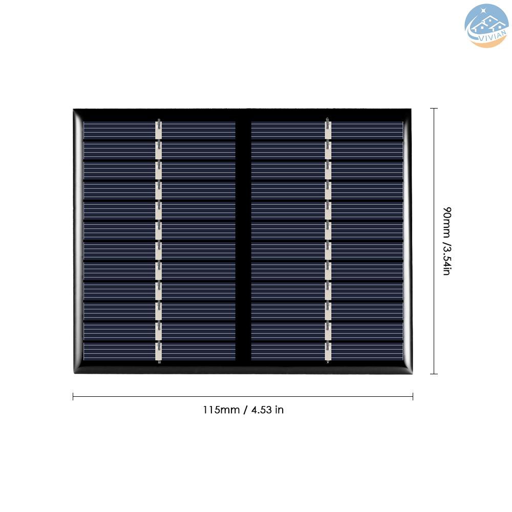 Tấm Sạc Pin Năng Lượng Mặt Trời Polycrystalline Silicone 1.5w 12v Kích Thước 115x90mm