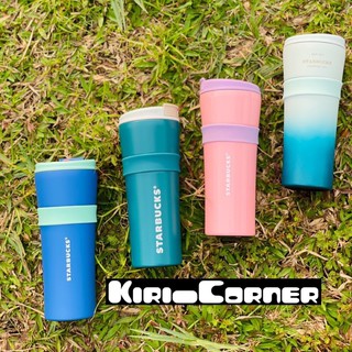 🍭[CHÍNH HÃNG]Bình giữ nhiệt Kẹo ngọt Kèm ống hút STARBUCKS Rubber Grip Folding Straw Cup Candy Color🍭