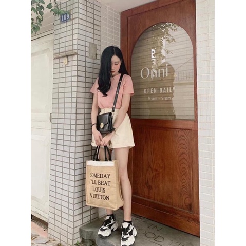 Quần Short Kaki Nữ, Ống rộng quần đùi nữ mặc nhà GEN J