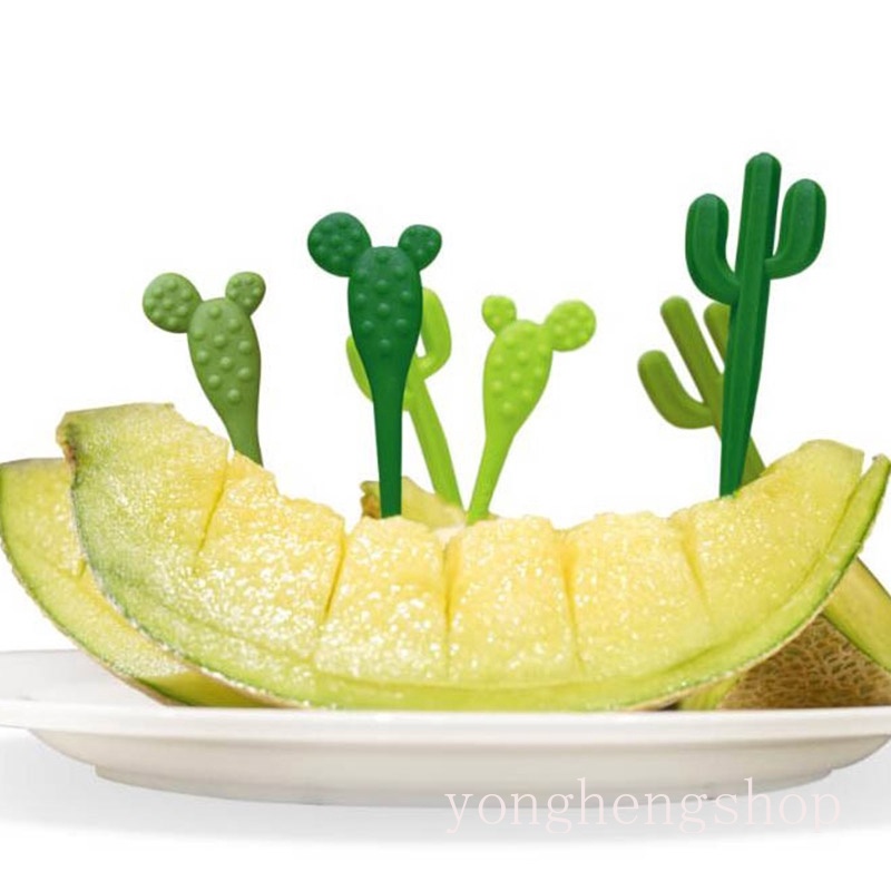 Set 6 nĩa ăn trái cây hình cây xương rồng dễ thương