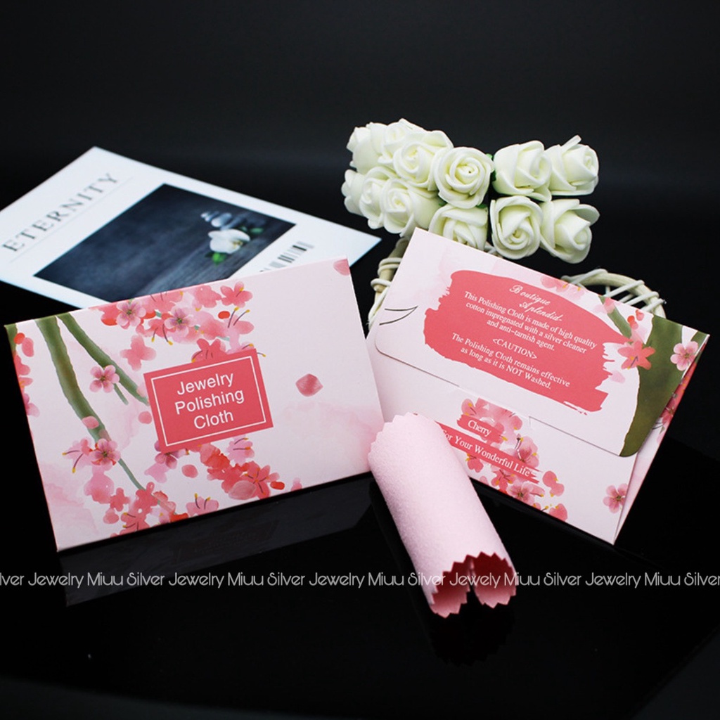 Khăn lau trang sức bạc chuyên dụng có tẩm dung dịch làm sáng trang sức Miuu Silver