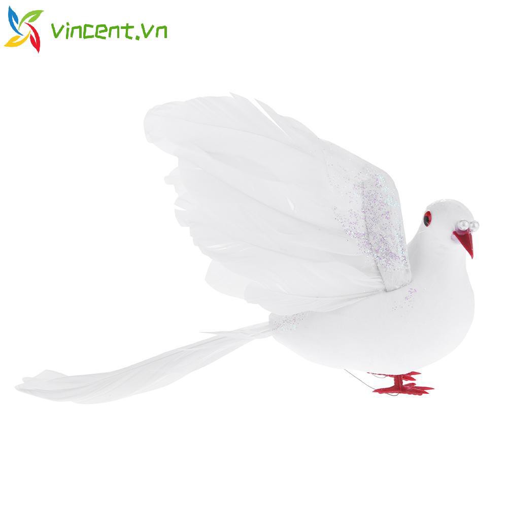 Chim bồ câu giả màu trắng bằng xốp dùng trang trí nhà cửa / tiệc cưới