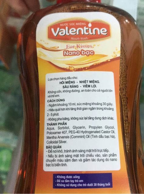 NƯỚC SÚC MIỆNG VALENTINE