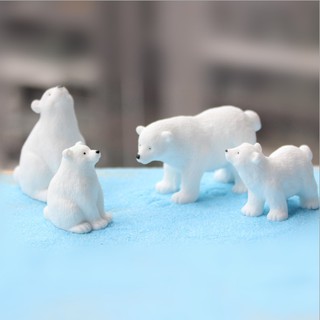 KHO-HN * Mô hình đàn gấu trắng Bắc Cực dùng trang trí tiểu cảnh, terrarium, móc khóa, DIY