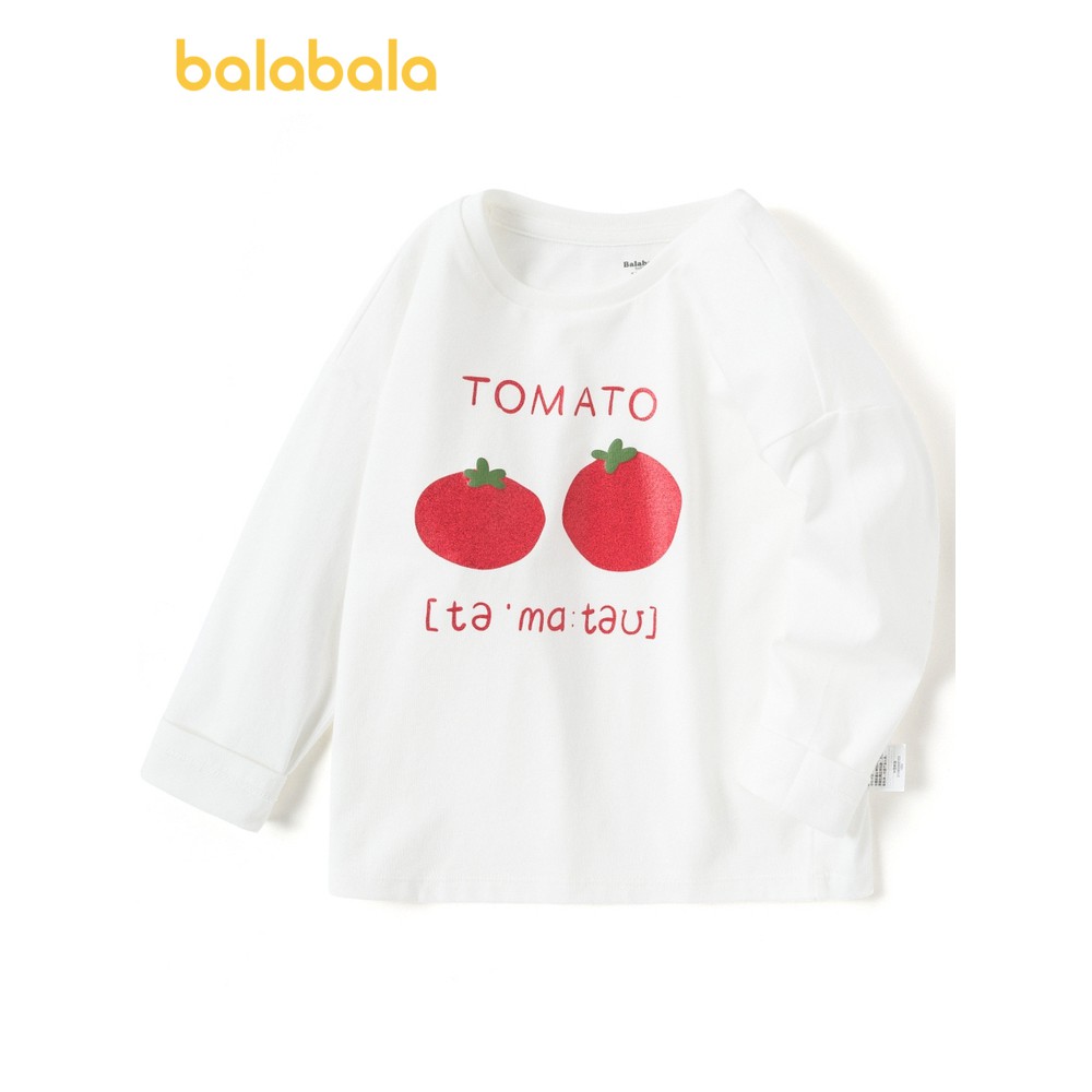 (3-7 tuổi) Áo phông tomato tay dài Balabala dành cho bé gái màu trắng và hồng 21003200105