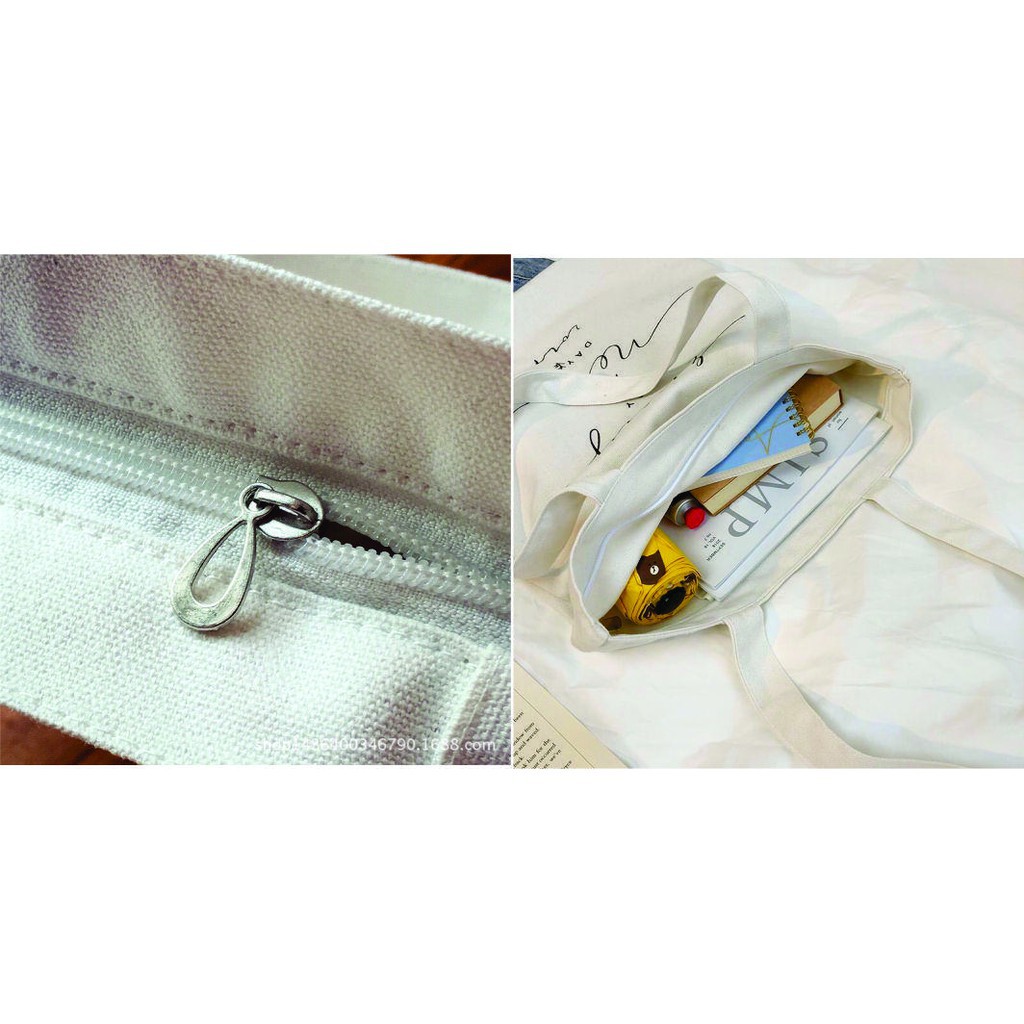 [VẢI LOẠI 1] Túi tote Vải canvas nữ unisex mềm Đẹp Hàn Quốc xách tay đeo chéo có khóa miệng đựng vừa A4 tặng quà xinh