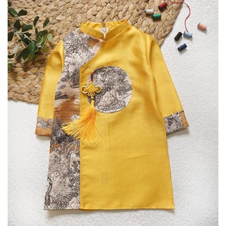 [CAO CẤP] Áo Dài Cách Tân Lộc Nhung Cao Cấp Dành Cho Bé Trai