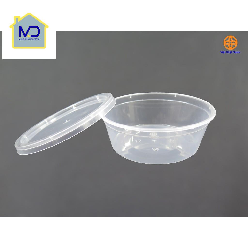 (hot) [Chính Hãng] 10 hộp nhựa tròn có nắp đậy 300ml Việt Nhật - Hộp bánh trôi