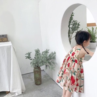 váy 2 dây hoa đại cho bé gái