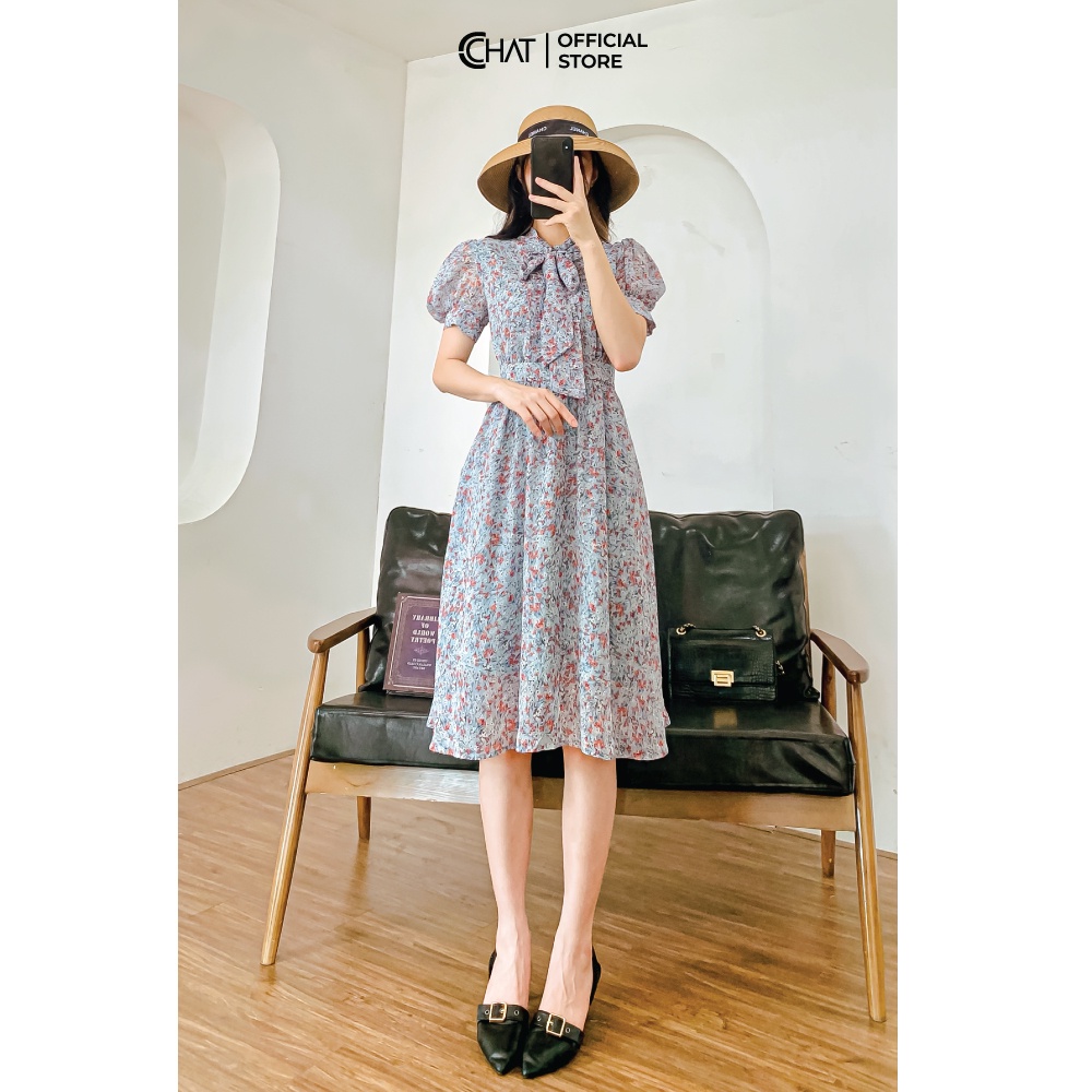 Váy nữ cổ nơ khuy bèo TT CCHAT | BigBuy360 - bigbuy360.vn