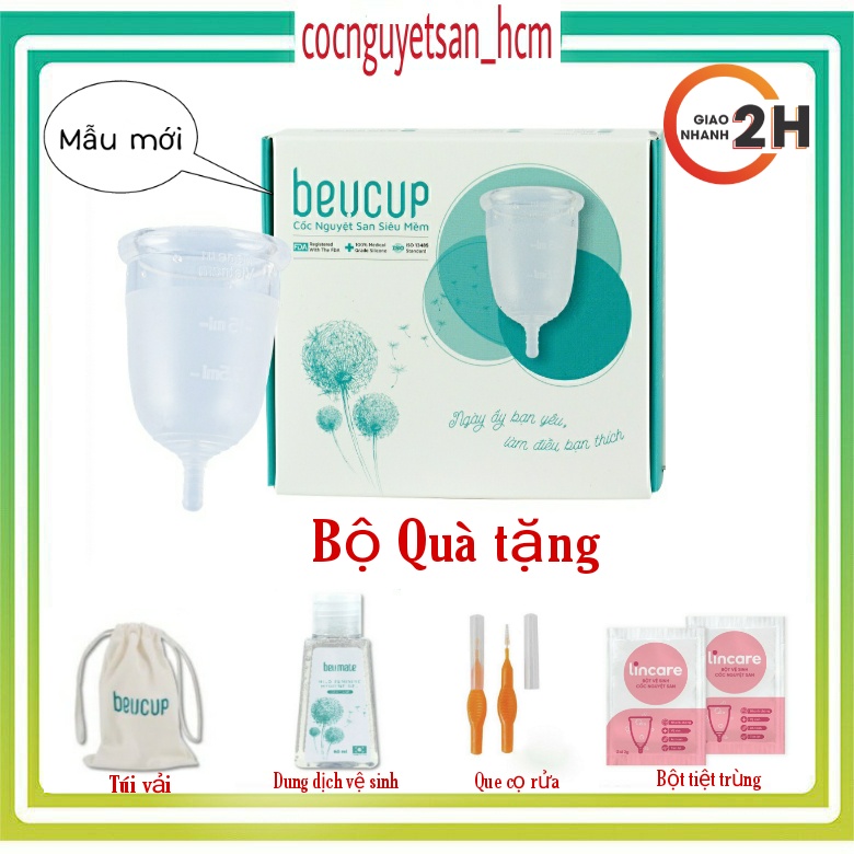 Cốc Nguyệt San BeUcup Silicol Y Tế Wacker Đức Siêu Mềm Đạt Chuẩn FDA Hoa Kỳ [cocnguyetsan_hcm]
