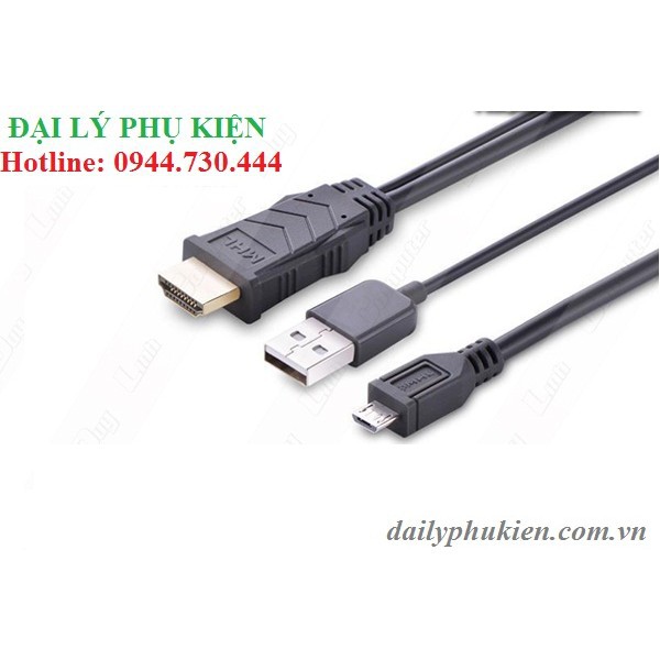 Cáp MHL sang HDMI kết nối điện thoại với ti vi 2m UGREEN 20133 Hàng chính hãng