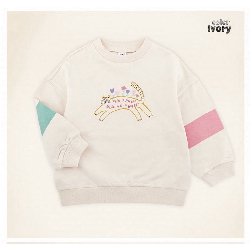 Áo nỉ da cá mèo flower bé trai bé gái Moli. HA3888