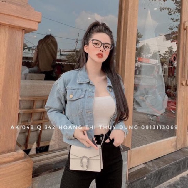 áo khoác bò nữ dáng ngắn trơn | BigBuy360 - bigbuy360.vn