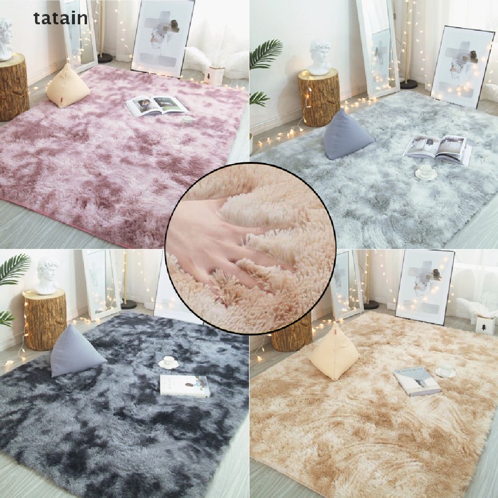 [TAT] Fluffy Rugs Anti-Skid Shaggy Area Rug Dining Room Carpet Floor Mat Home Bedroom CVX